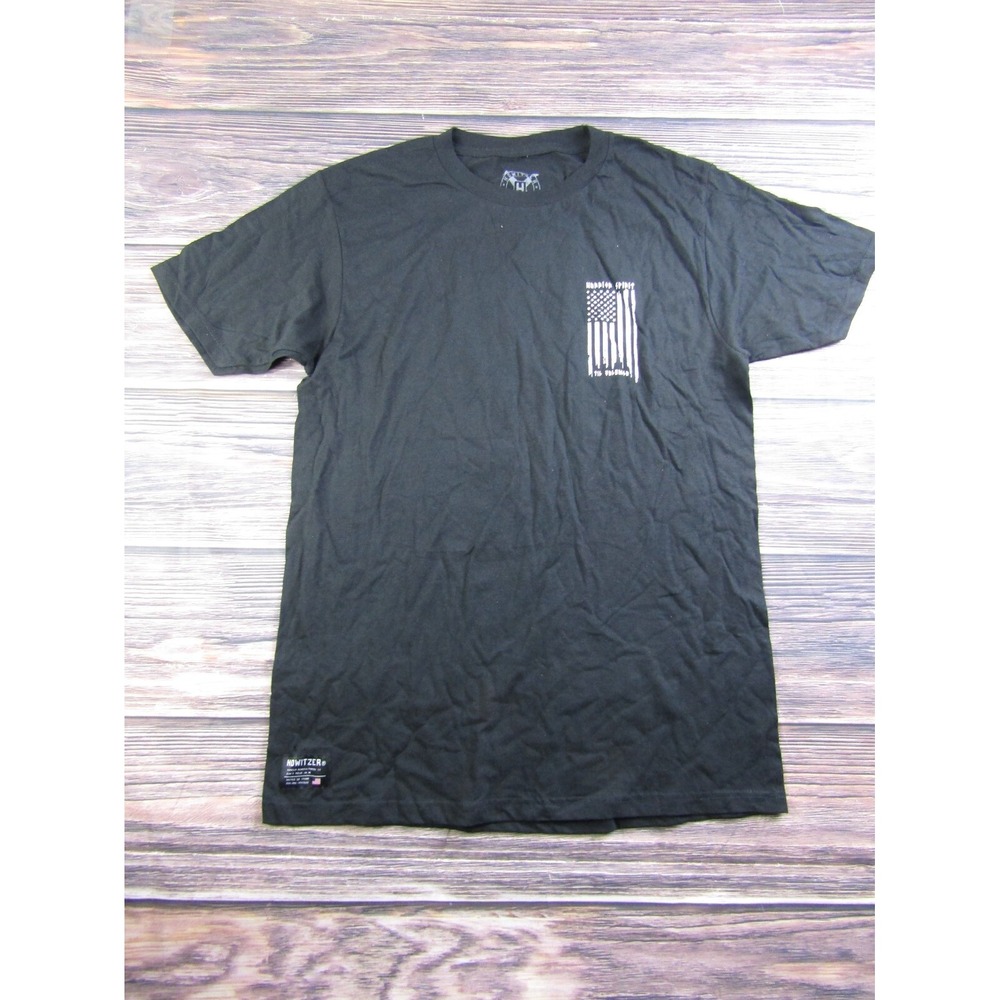 Howitzer Mens Medium Black T Shirt Military Veteran America Warrior Spirit...
